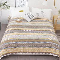 Luxury Multi-Purpose Soft 6 Layer Gauze Cotton Bedspread Sofa Bed Jacquard King Queen Single Double Bedroom Bedspread Coverlet 1
