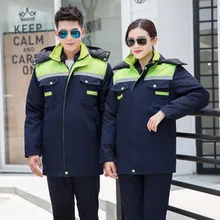 Зимняя плотная рабочая одежда, хлопковая одежда, защитная одежда, хлопок, холодное хранение, холодная, авторемонт, инженерная, теплая одежда