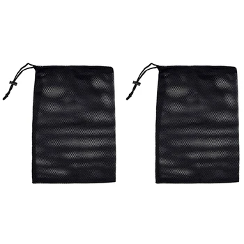 

2 Pcs Pump Barrier Bag, 12 x 15.7 Inch Pond Pump Filter Bag with Drawstring Pond Mesh for Pond Biofilter Aquarium Filtration, Bl