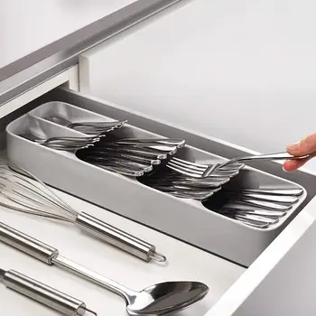 

3 Compartment Storage Box Portable Tableware Storage Spoon Fork Dispenser Multi-function Kitchen Tableware Dispenser
