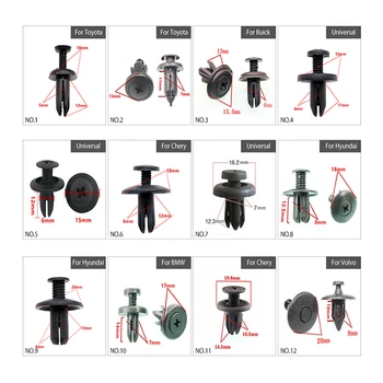 

Mixed Kit Bumper Car Plate Fastener Plastic 30 types Universal Durable