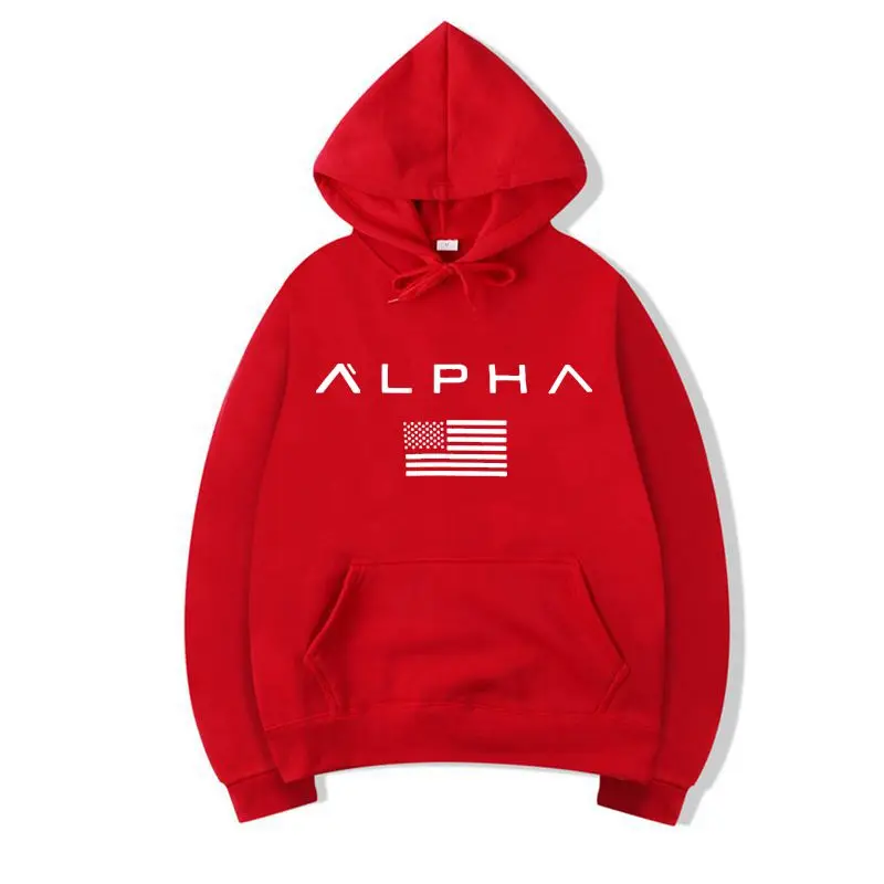 Осень новое поступление высокая Alpha Industries спортивная одежда с принтами Мужская толстовка хип-хоп мужской пуловер с капюшоном одежда с капюшоном