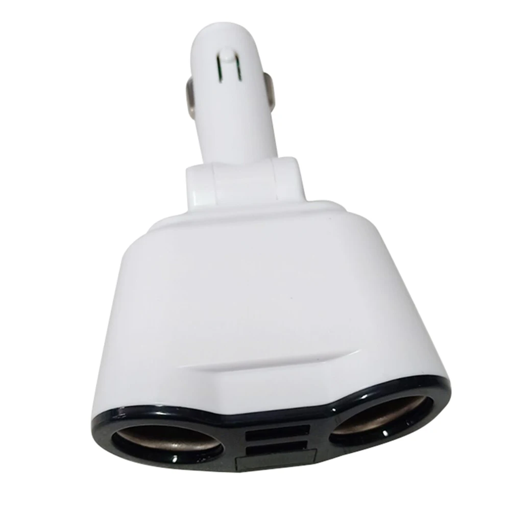 Белый Автомобильное зарядное устройство 2 USB прикуриватель розетка сплиттер адаптер для смартфона автомобиля QJY99 - Цвет: Белый