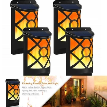 

Solar Flickering Flames Lights 66 LED Waterproof Courtyard Torch Wall Light Wall Lamps For Decoration Garden Outdoor Lighting