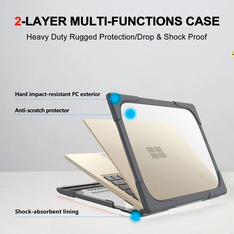 Coque de support pour ordinateur portable Microsoft Surface 13.5 pouces modèle 1868, housse Anti-fissure, support antichoc
