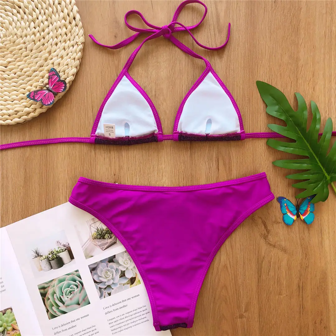 Womens Swimwear 2021 Sparkle Glitter Bikini Swimsuit Female Women Two