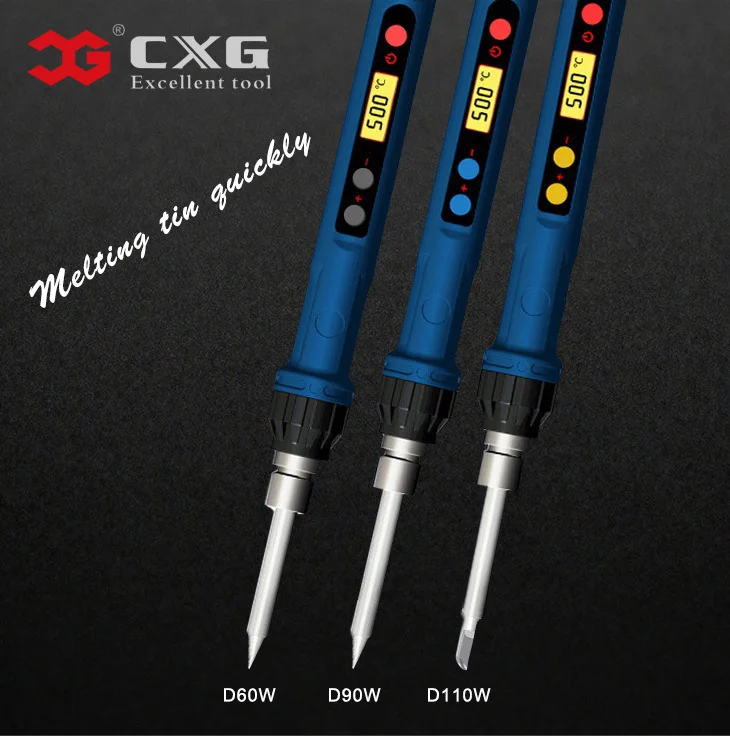 CXG Электрический паяльник D60W D90W D110W 220 В цифровой термостат с ЖК дисплеем Функция