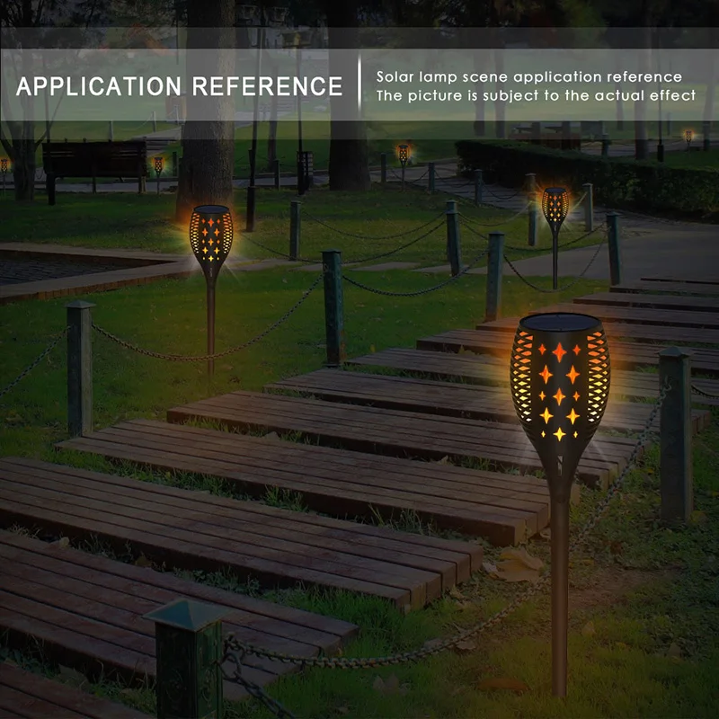 

Solar Powered Lawn Light Bright Backyard Patio Lighting Fixture Garden Pathways Household Accessory Flame Lights for Torch Lamp