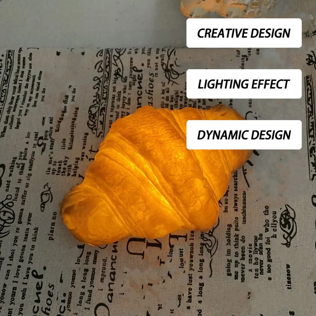 

Led Simulation Croissant Night Light Home Decoration Creative Atmosphere Warm White Light Fixtures Sale