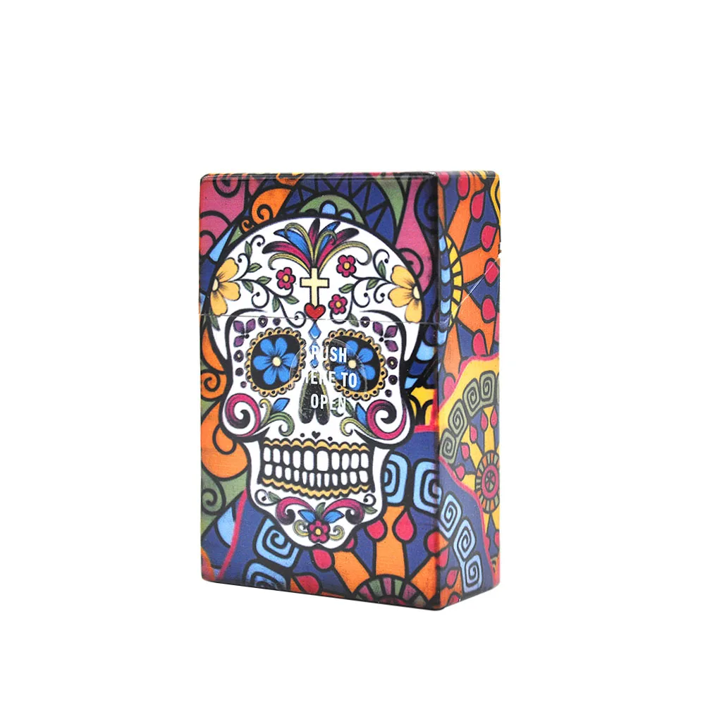 Необычный дизайн бабочка и череп пластиковый чехол для сигарет размер 95x60 мм коробка для сигарет упаковка для табачных сигарет чехол для хранения - Цвет: Cross-Skull