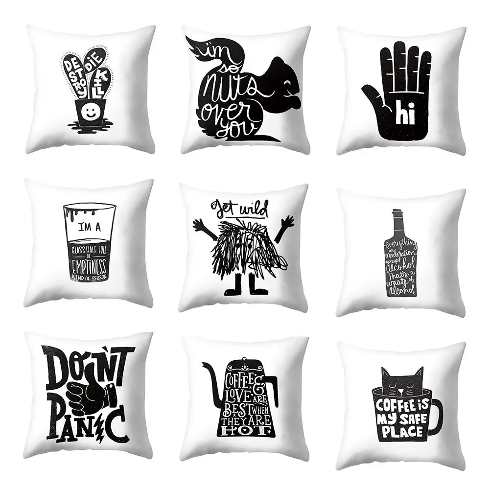 

Letter Cup Animal Cat Pillow Case Cushion Cover Sofa Bed Car Cafe Office Easy clean dry fast non-toxic safe wear-resistant