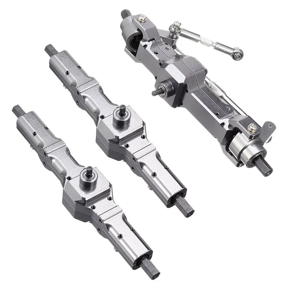 

3PCS/SET Durable Titanium Color Metal Front Rear Bridge Axle Set For WPL HengLong 1/16 Military Truck RC Car