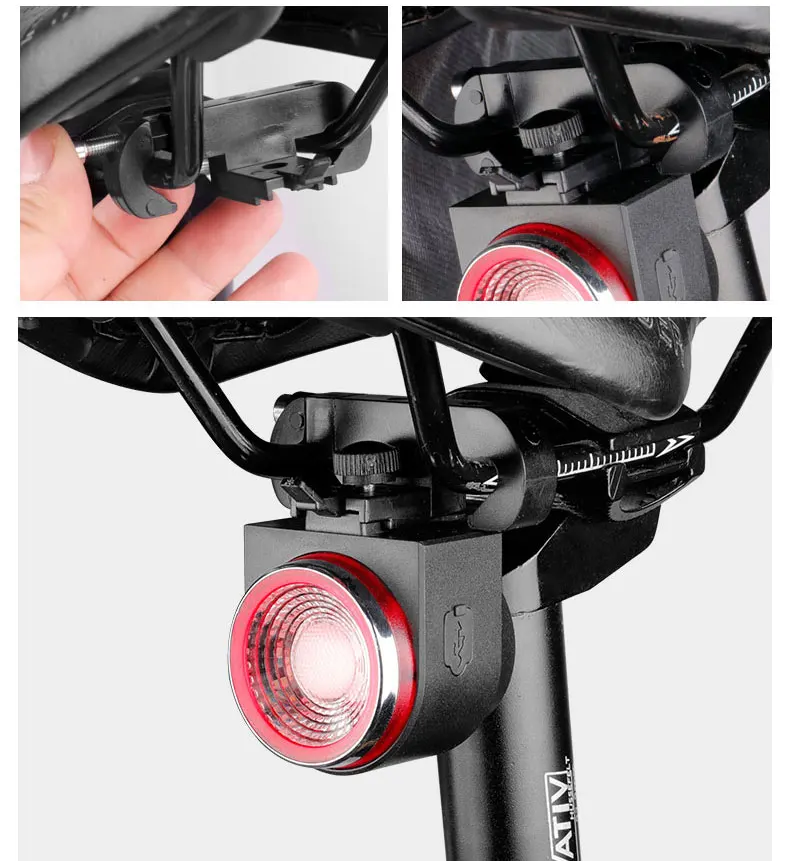 Rechargeable Rear Bicycle Light Brake Bike Tail Lamp Wireless Remote Control Cycling Taillight Anti-theft Burglar Alarm Bell