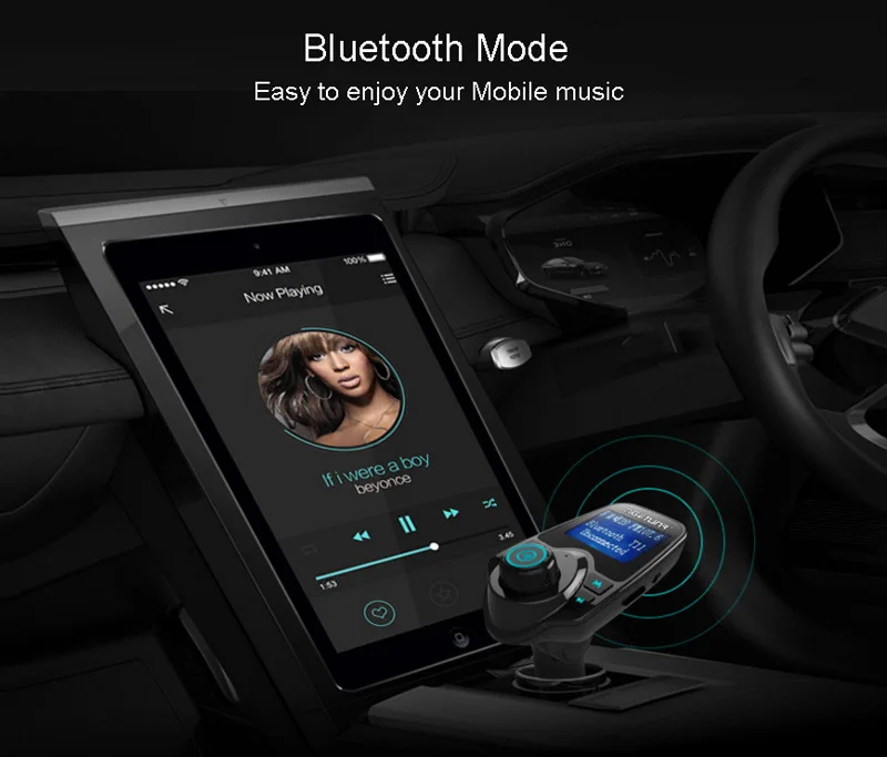 T11 Bluetooth автомобильный комплект, fm-передатчик, набор громкой связи, mp3-плеер, двойной USB, автомобильное зарядное устройство, 5 В, 2.1A, поддержка TF карты и u-диска