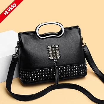 

2020 Autumn New Luxury High Quality Black Lady Messenger Bag Classic Business Party Universal Female Handbag Portable Tote Bag