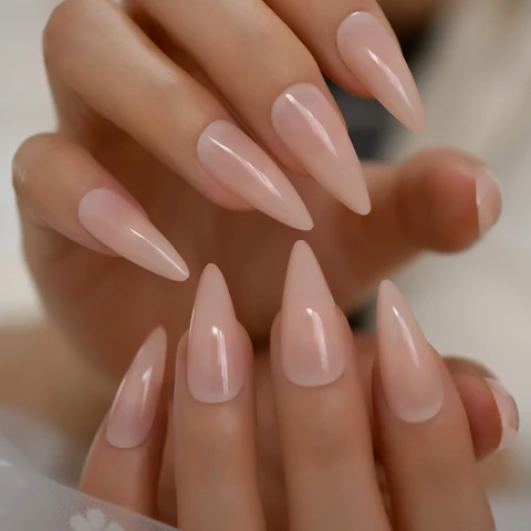 3D Bling False Press on Nails Black Color Stiletto Wear Finished Wearable Full Cover Fake Nail Tips for Girls and Women