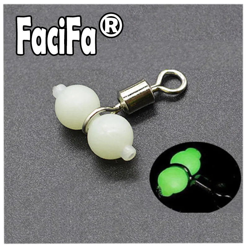 20pcs Luminous Bearing Fishing Swivel Connector Rolling Barrel 3 Way Fluorescent Beads Fishhook Lure Line Tackle Accessories fishing accessories,fishing tackle,fishing swivels