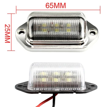 

2PCS License Plate Tag Light 6 LED For Truck SUV Trailer Van ABS 12-24V