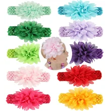 Hot Selling Baby Hair Bands Knit Chiffon Flower Headband Photo Shoot Headdress Europe And America CHILDREN'S Hair Ribbon