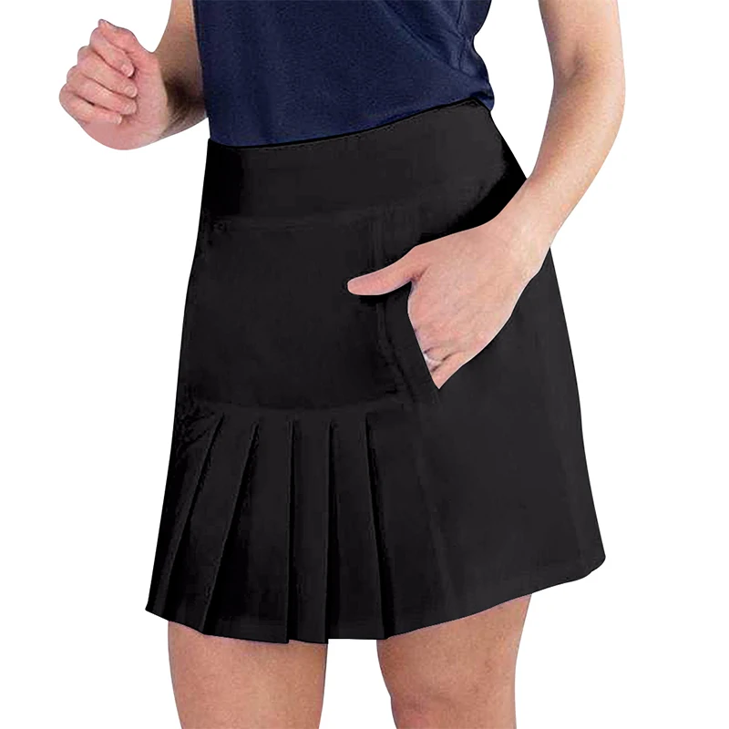 CUGOAO 2in1 White Pleated Skirt Short Woman Elastic High Waist Mini Skirts Sexy Mircro Summer Solid Tennis Skirt