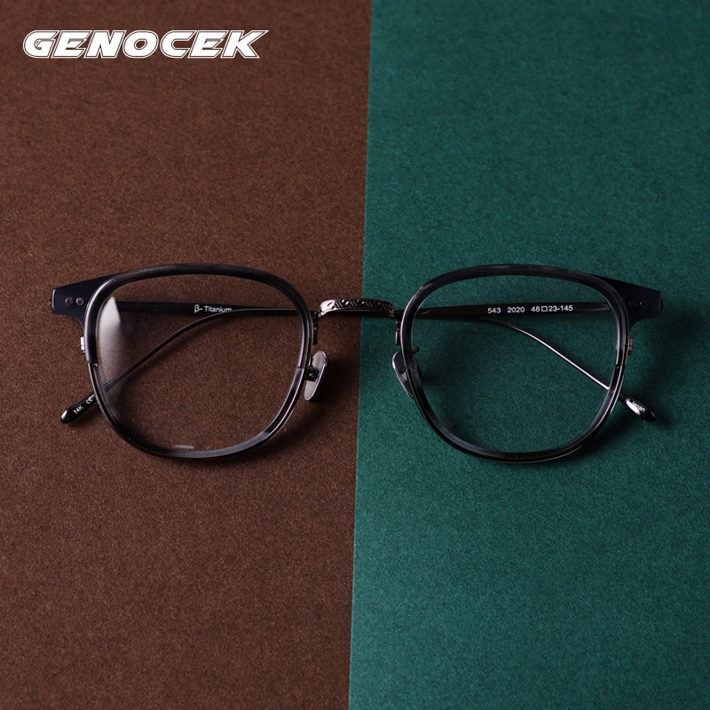

Luxury Square Acetate Titanium Optical Glasses Frame Men Women Vintage Myopia Prescription Eyeglasses Frame New Brand Eyewear