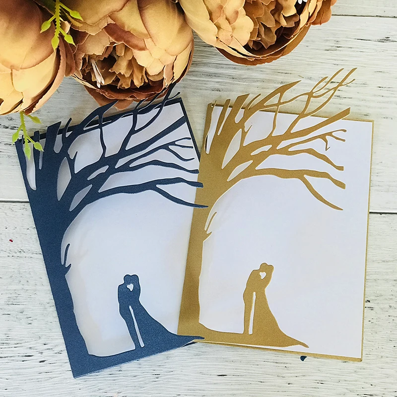  Wedding Metal Cutting Dies Scrapbooking tree Invitation with Bride and Groom craft Die Cut For Pape - 4.00008E+12