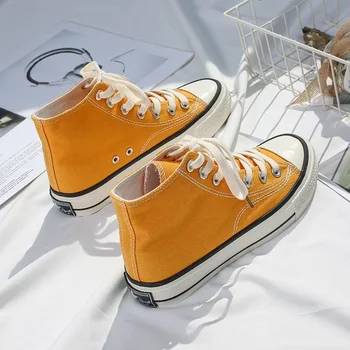 

Fashion Classic White Women Shoes Sneakers Girl Canvas Shoes Black High-cut Espadrille Skateboard Sneakers Women Vulcanize Shoes