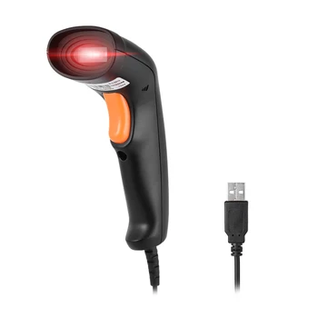 

USB Wired Handheld LED Barcode Scanner Bar Code Reader for Supermarket Library Express Company Retail Store Warehouse