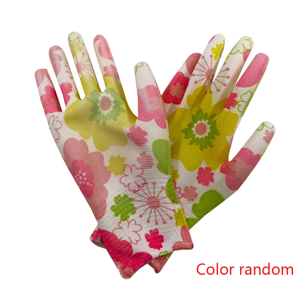 Женские ПУ Нескользящие садовые износостойкие Цветочные прочные водонепроницаемые рабочие перчатки антистатическая Защита рук