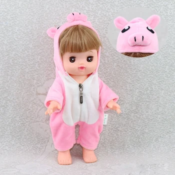 

25cm Mellchan doll clothes small Merlot for cute pink pig shape plush jumpsuit doll accessories girl toy gift
