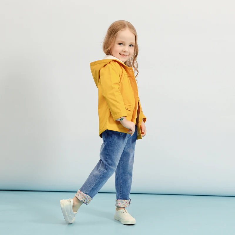 

Autumn Clothes Baby Windbreaker Plus Velvet Infants Winter Girl Velve Children Clothing Pure Color Double Breasted Trench Coat