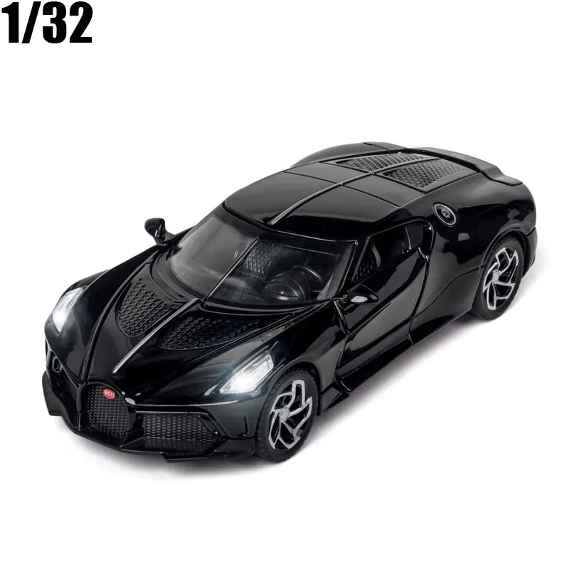 1/32 Bugatti La Voiture Noire Model Toy Sports Car Alloy Die Cast Pull Back Sound Light Supercar Toys Vehicle Kids Gifts | Игрушки и