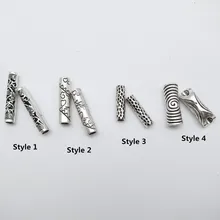 2 шт./упак. из тибетского серебра разных 8 видов стилей, подвязанные лентой, с объемной волной, дредлоки, для увеличения объема, бусины кольца трубки около 4,2-5,2 мм Внутреннее отверстие аксессуары