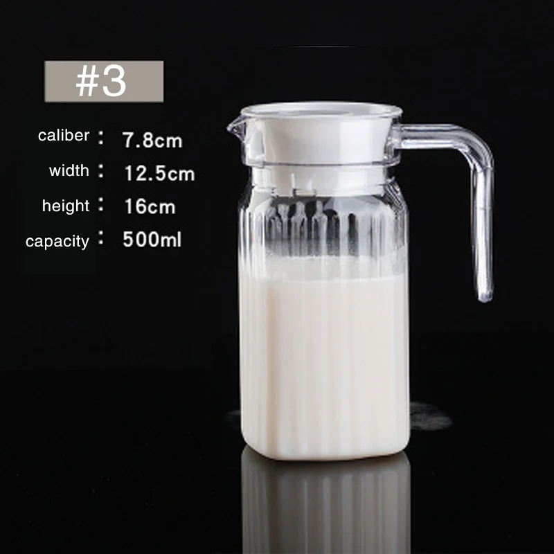 Striped pot 500ml Pc прочный прозрачный чайник стеклянная чашка для горячей воды крепкий фруктовый сок пластиковая бутылка для воды кофейник анти-падение винный контейнер - Цвет: Striped pot 500ml