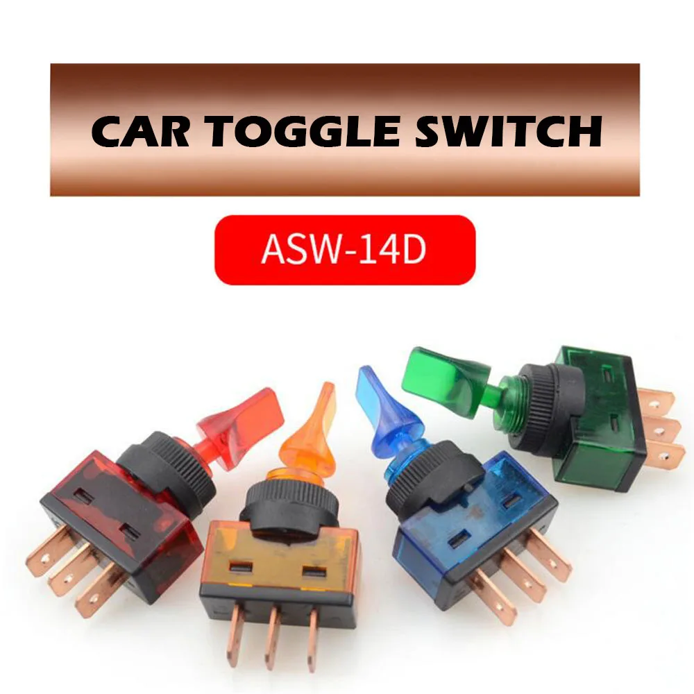 

12MM 3 Feets 2 Gears Toggle Switch Plastic Illuminated Toggle Rocker Switch ASW-14D
