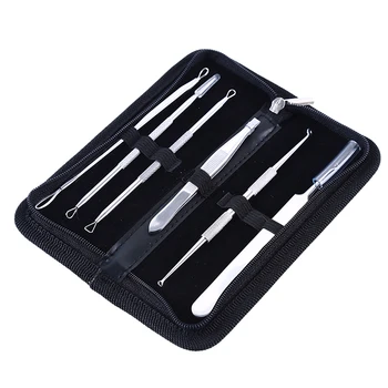 

6PCS Blackhead Remover Kit Stainless Steel Pimple Popper Spot Remover Blackhead Extractor Tool Acne Remover Set