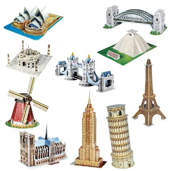 

DIY Toy 3D Puzzle Paper Dimensional Model Assembled Brain Teaser Learning Educational Games Toys for Children Jigsaw Kids Toys