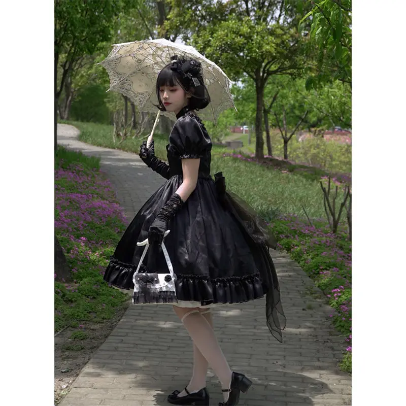 Sweet Vintage Palace Lolita Dress Princess Girl French Elegant Princess Bowknot Dress Victorian Gothic Girl