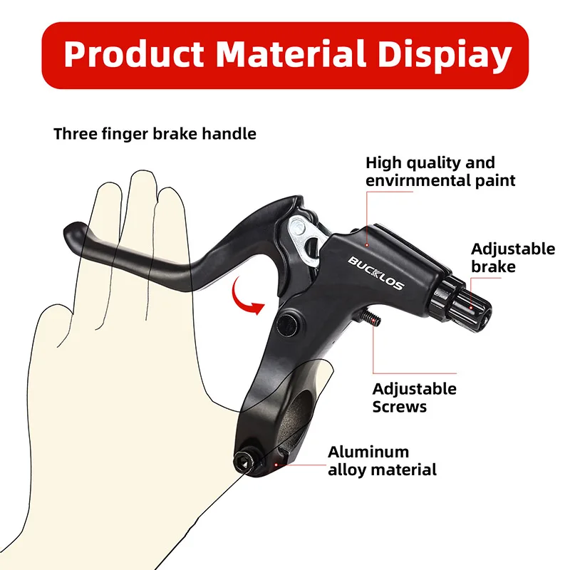 1 Pair 2.2inch Aluminum Bike Handlebar Brake Handle Levers Bicycle Handlebar Han