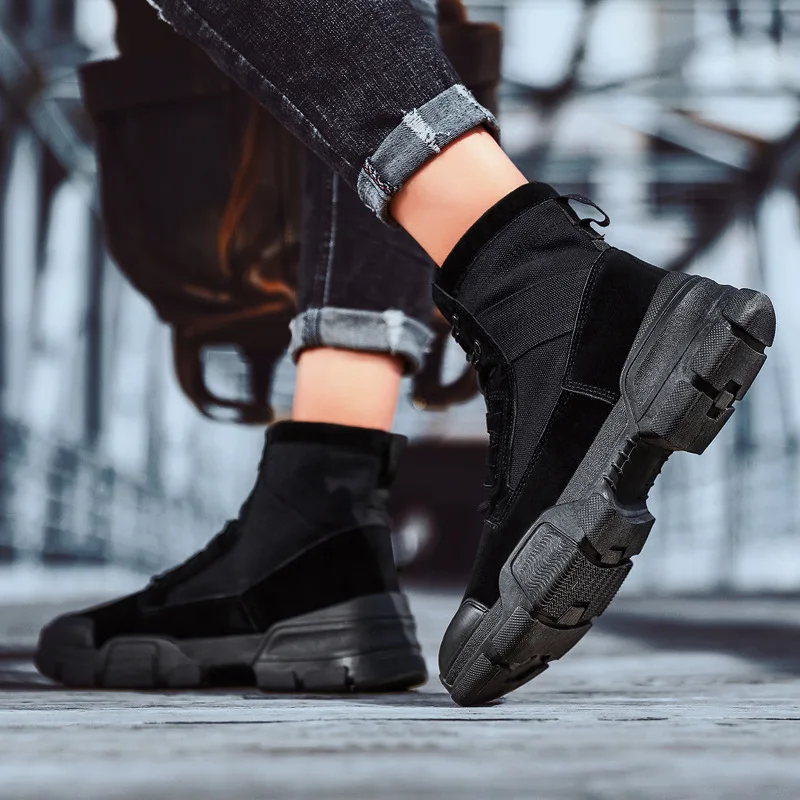 

Martin Boots Men's 2019 Autumn And Winter Korean-style Trend British Style Hight-top Worker Boot Versatile MEN'S Casual Shoes St