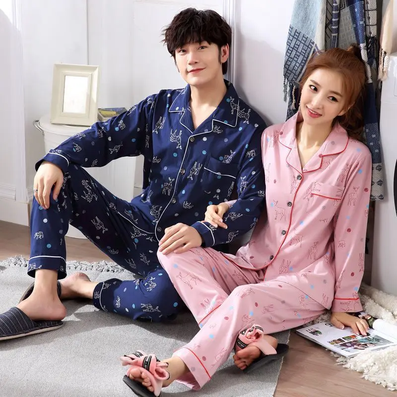 

to take to the spring and autumn period and the han edition cute cotton long sleeve men wear cotton ladies suit