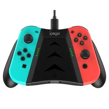 

LED Game Controller Handle Charger Portable Fast Charging Adapter 2-In-1 Grip with Card Slots for Nintendo NS Switch Joy-Con