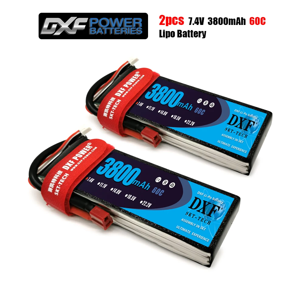 Литий полимерный аккумулятор DXF 2S 7 4 В 3800 мАч 60C MAX120C T штепсельная Вилка для