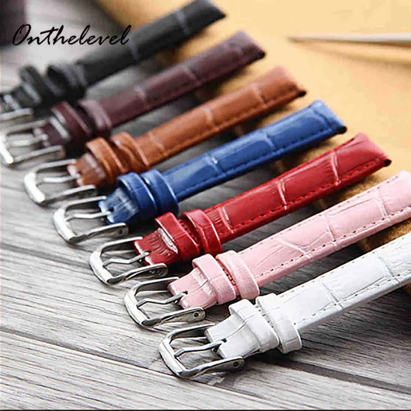 

Onthelevel Watchband Bamboo Pattern Genuine Leather Watch Strap 12/14/16/20/22/24mm Band for Watch Accessories Wristband