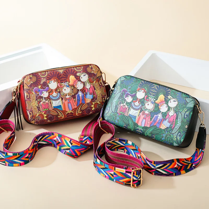 

Bag Women's 2019 New Style Shoulder Bag Korean-style Ethnic-Style Forest Printed Series WOMEN'S Bag Handbag Shoulder Bag