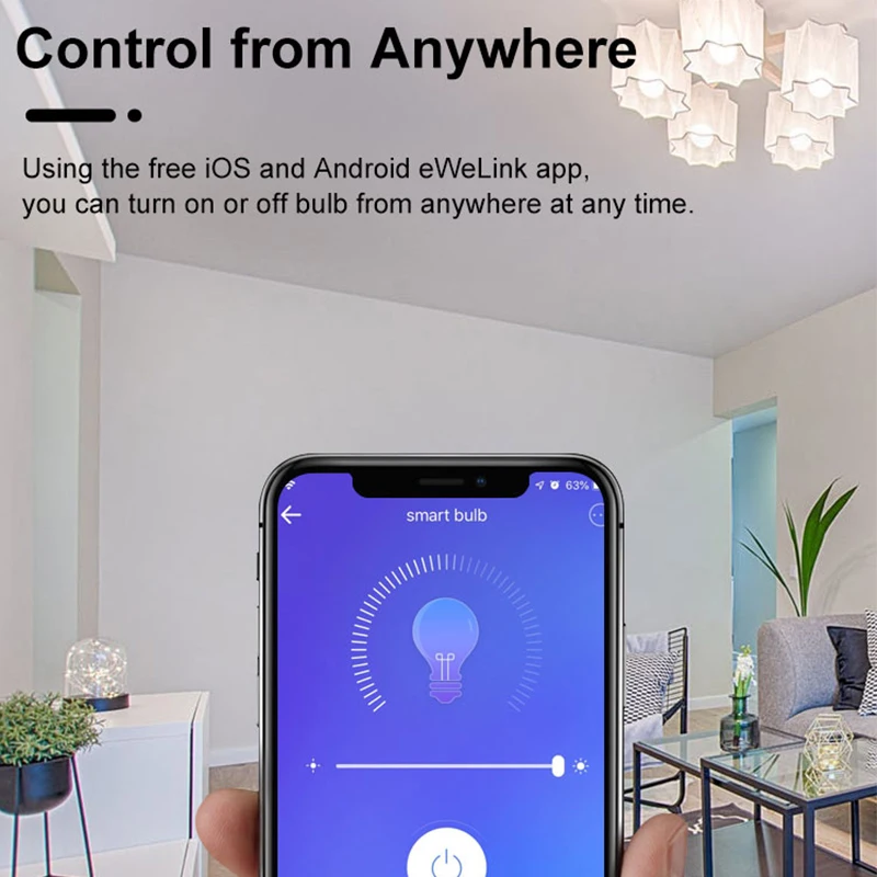 С регулируемой яркостью E27 умный светодиодный лампы приложение Wi Fi для