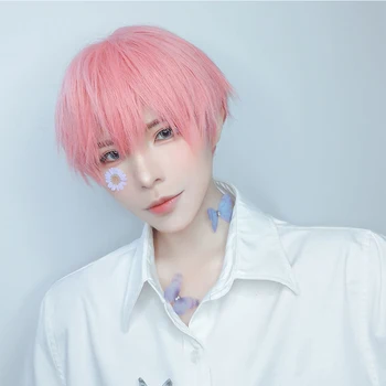 

LUPU Synthetic Cosplay Anime Wigs Short Straight Hair Wigs For Women Party Halloween Blue Pink Purple Yellow Green White