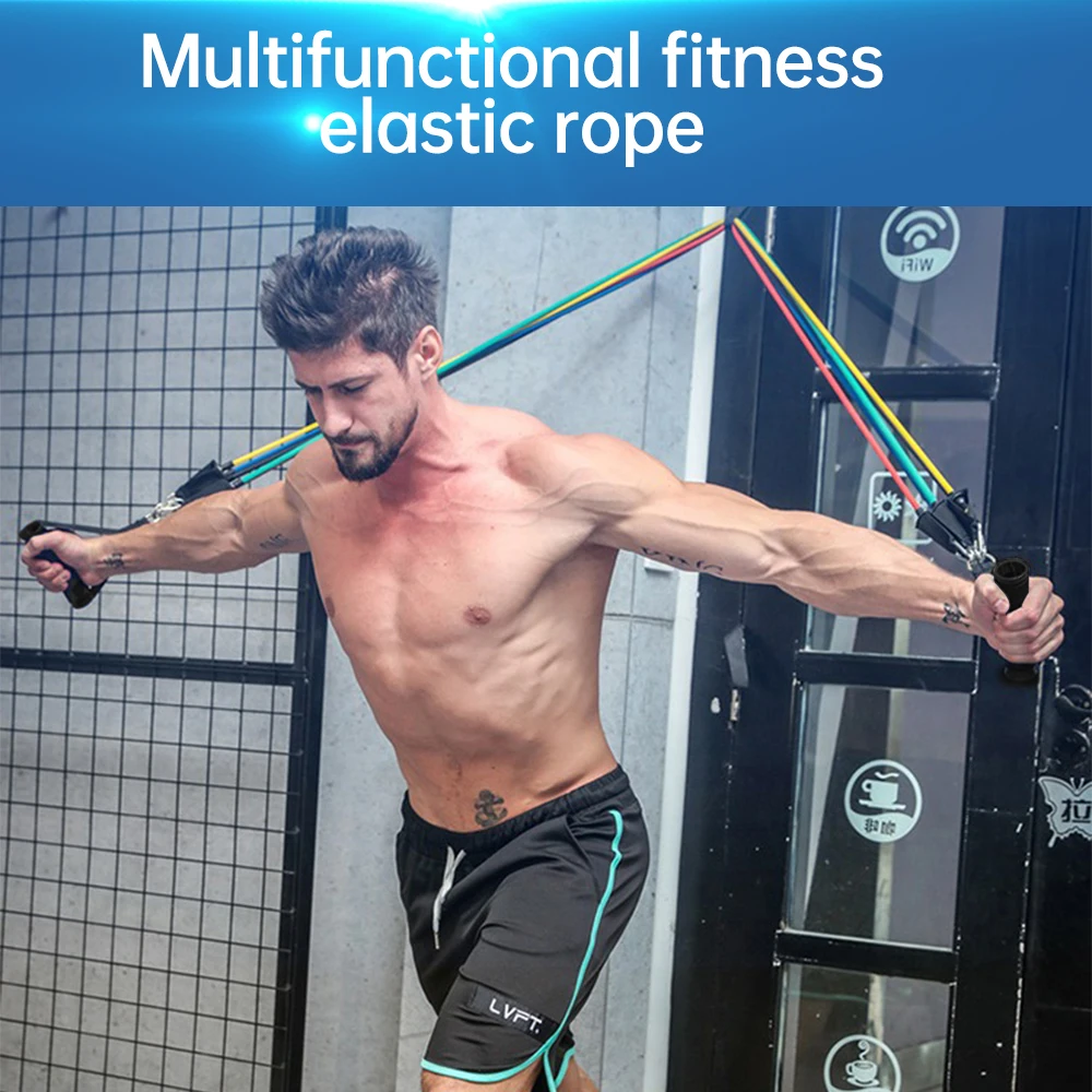 

11Pcs Resistance Bands Set Expander Exercise Fitness Rubber Band Stretch Training Home Gyms Workout