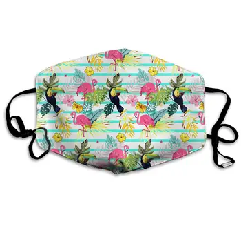 

Tropics Seamless Pattern Washable Reusable Mask, Cotton Anti Dust Half Face Mouth Mask For Kids Teens Men Women With