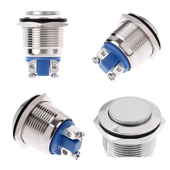 

1Pc 19mm Waterproof Momentary Metal Push Button Switch High Head Switches Rating Value 3A/220V